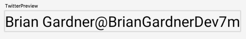 User info row
view displayed in the preview pane