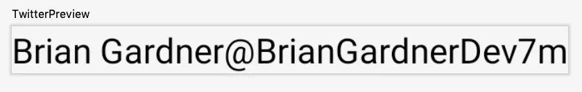 User info row
view displayed in the preview pane