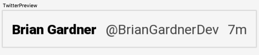 User info row surrounded by padding
