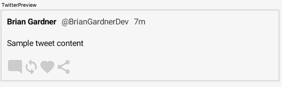 Preview pane showing the full width action row