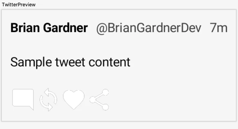 Preview pane displaying the icon version of the action row