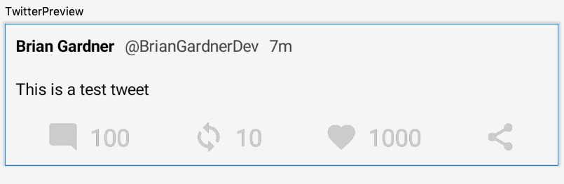 Preview pane showing the tweet view with the action row counts displayed