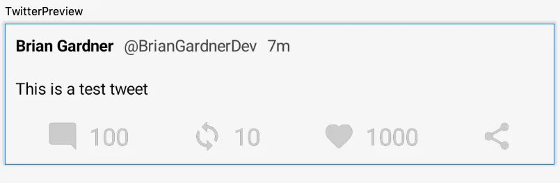 Preview pane showing the tweet view with the action row counts displayed