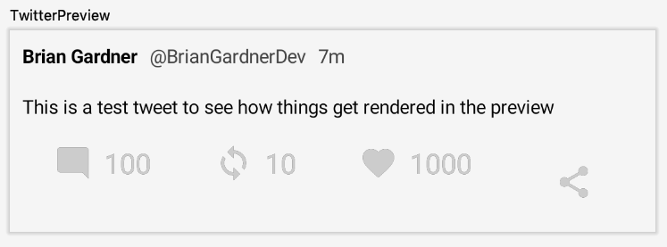 Preview pane showing the share icon is larger than the other action row icons.