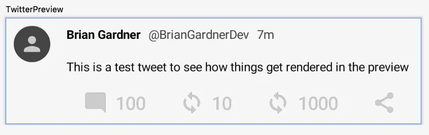 Preview pane showing the profile image displayed in the tweet view.