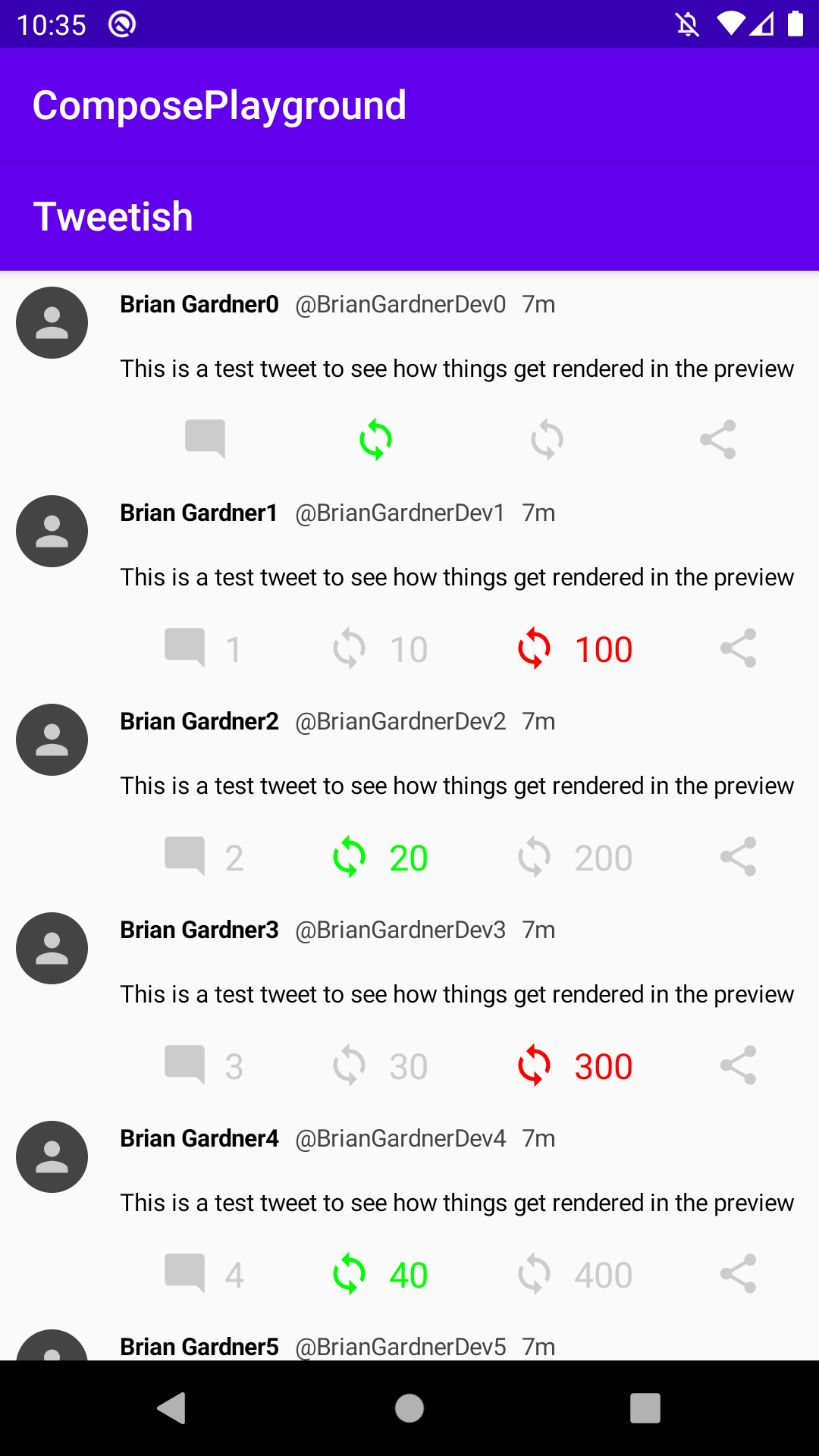 Emulator screenshot showing two app bars displayed.